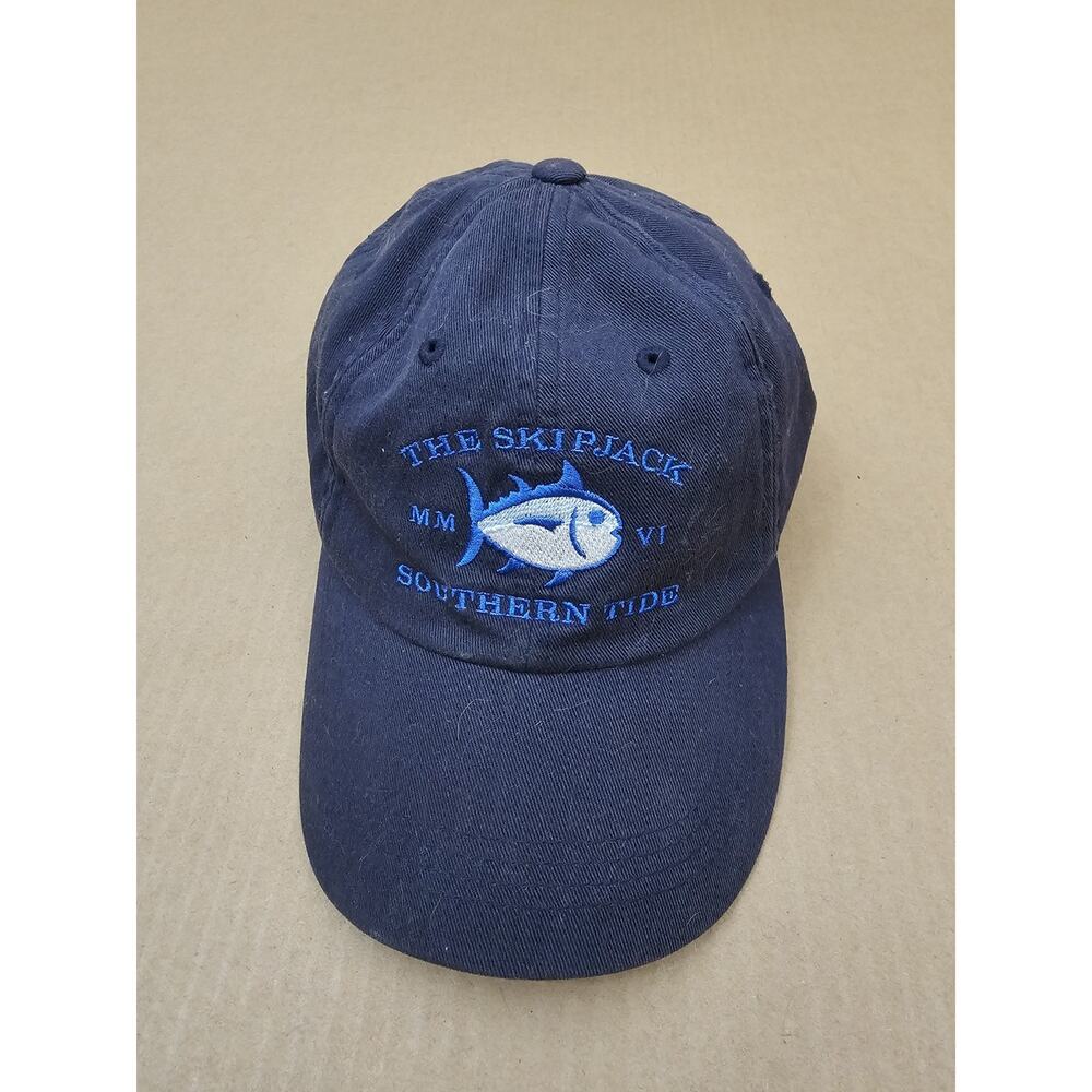 Southern Tide Big Iconic Fish Skipjack logo Adjustable Hat Ball Cap Blue